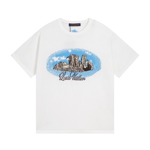 Louis Vuitton Luxury Brand Men Womens Knit Short Sleeve T-Shirt Whatsapp 【+1-3239614486】