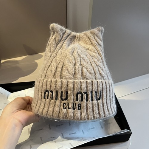 Miumiu Womens Cap Knit Hat Luxury Brand with Original Box Whatsapp 【+1-3239614486】