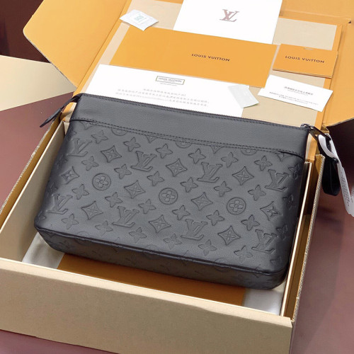 Louis Vuitton Mens Womens Bags Clutch Luxury Brand Fashion Type M82545 Pochette Voyage Souple Monogram Eclipse with Original Box Whatsapp【+1-3239614486】