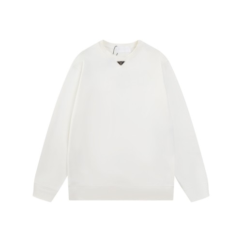 Prada Women Mens Sweatshirt Luxury Brand Mens Sweatshirts Oversized cotton sweatshirt with triangle logo Whatsapp【+1-3239614486】