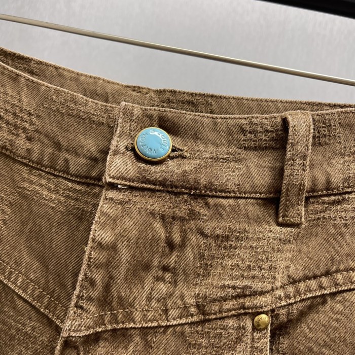 Louis Vuitton Luxury Brand Women Mens Pant Jeans Damier Workwear Denim Pants 1AFX42 Whatsapp 【+1-3239614486】