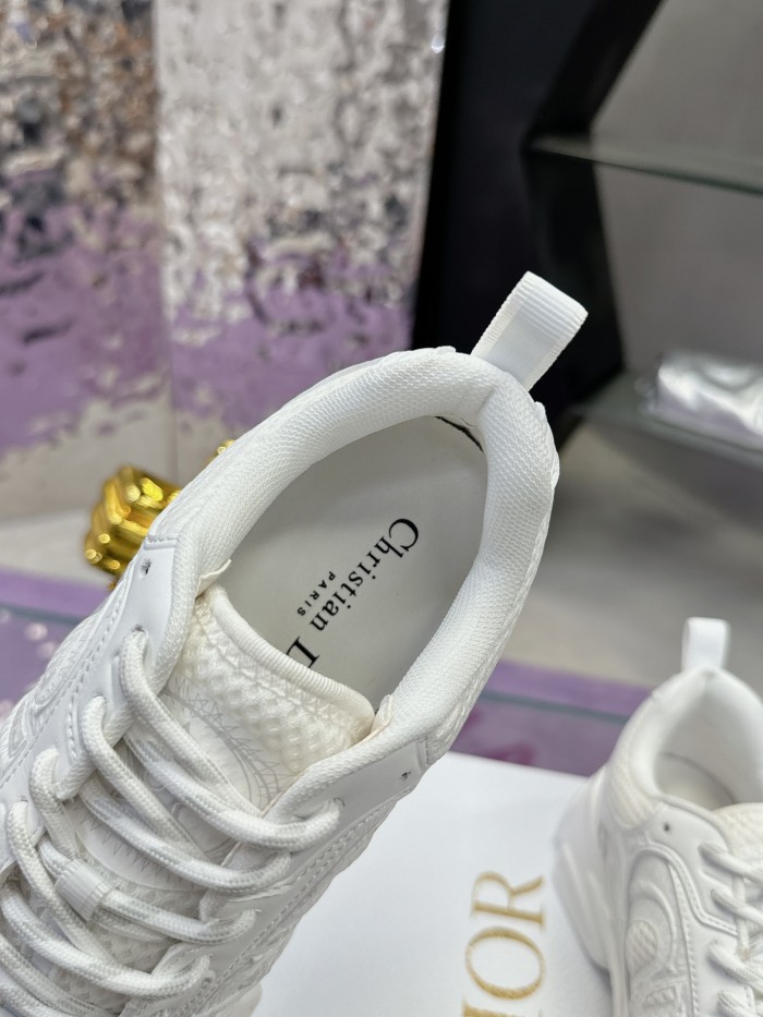Dior Womens Shoes Sneakers Casual Luxury Brand Dior Chrono Sneaker Mesh and White Leather-Effect Panels with Original Box KCK414TRM_S10W whatsapp【+1-3239614486】