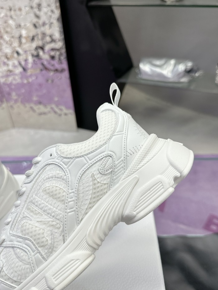 Dior Womens Shoes Sneakers Casual Luxury Brand Dior Chrono Sneaker Mesh and White Leather-Effect Panels with Original Box KCK414TRM_S10W whatsapp【+1-3239614486】