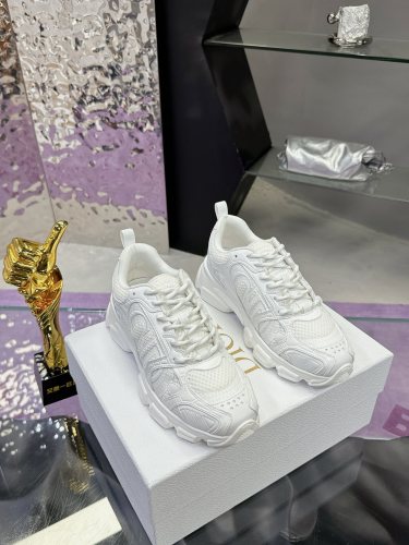 Dior Womens Shoes Sneakers Casual Luxury Brand Dior Chrono Sneaker Mesh and White Leather-Effect Panels with Original Box KCK414TRM_S10W whatsapp【+1-3239614486】