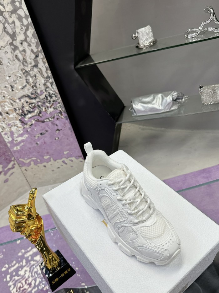 Dior Womens Shoes Sneakers Casual Luxury Brand Dior Chrono Sneaker Mesh and White Leather-Effect Panels with Original Box KCK414TRM_S10W whatsapp【+1-3239614486】