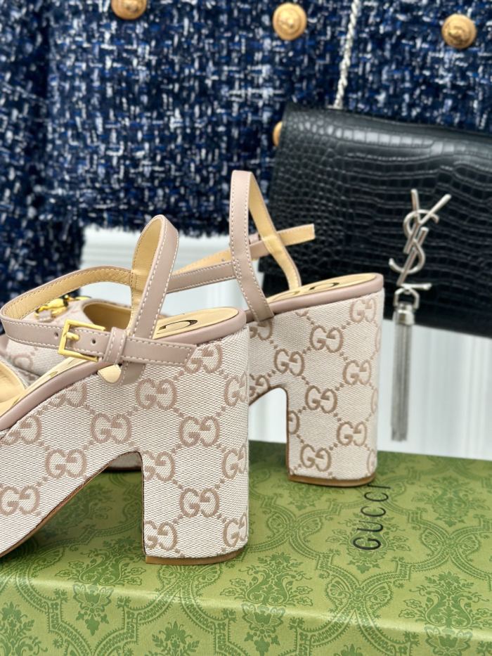 Gucci Womens Shoes Slippers 11cm High Heel Gucci Luxury Brand WOMEN'S HORSEBIT FLATFORM SANDAL with Original Box Whatsapp 【+1-3239614486】