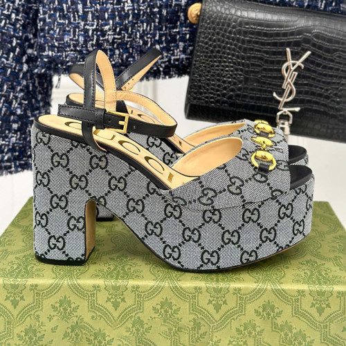 Gucci Womens Shoes Slippers 11cm High Heel Gucci Luxury Brand WOMEN'S HORSEBIT FLATFORM SANDAL with Original Box Whatsapp 【+1-3239614486】