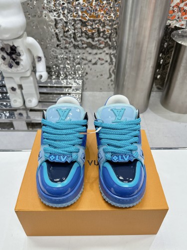 Louis Vuitton Mens Shoes Fashion Sneakers Design Luxury Brand LV TRAINER SNEAKER 1ABLVV Mix of materials with Original Box 1ABLUR Whatsapp 【+1-3239614486】