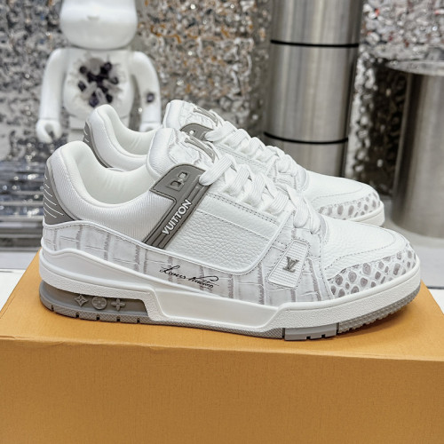Louis Vuitton Mens Shoes Fashion Sneakers Design Luxury Brand LV TRAINER SNEAKER 1ABLVV Mix of materials with Original Box 1ABLUR Whatsapp 【+1-3239614486】