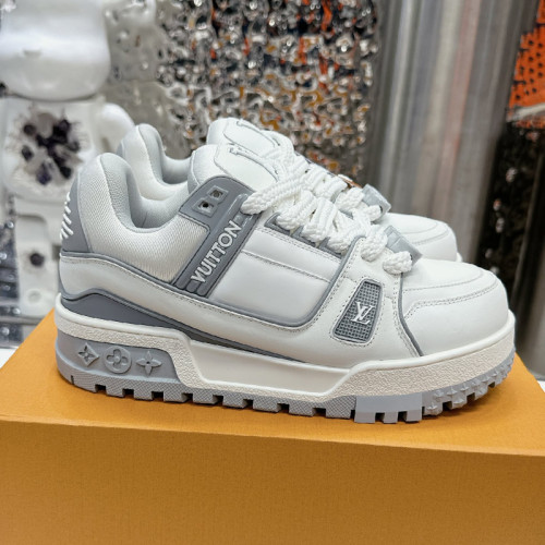 Louis Vuitton Mens Shoes Fashion Sneakers Design Luxury Brand LV TRAINER SNEAKER 1ABLVV Mix of materials with Original Box 1ABLUR Whatsapp 【+1-3239614486】