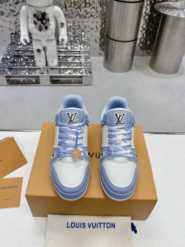 Louis Vuitton Mens Shoes Fashion Sneakers Design Luxury Brand LV TRAINER SNEAKER 1ABLVV Mix of materials with Original Box 1ABLUR Whatsapp 【+1-3239614486】