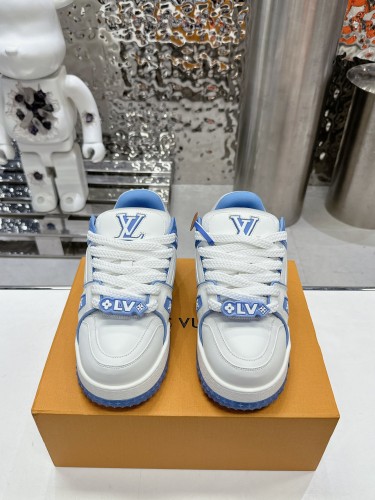 Louis Vuitton Mens Shoes Fashion Sneakers Design Luxury Brand LV TRAINER SNEAKER 1ABLVV Mix of materials with Original Box 1ABLUR Whatsapp 【+1-3239614486】
