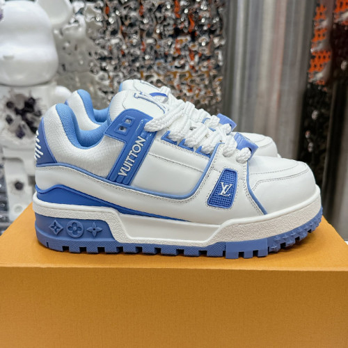 Louis Vuitton Mens Shoes Fashion Sneakers Design Luxury Brand LV TRAINER SNEAKER 1ABLVV Mix of materials with Original Box 1ABLUR Whatsapp 【+1-3239614486】