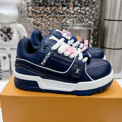 Louis Vuitton Mens Shoes Fashion Sneakers Design Luxury Brand LV TRAINER SNEAKER 1ABLVV Mix of materials with Original Box 1ABLUR Whatsapp 【+1-3239614486】