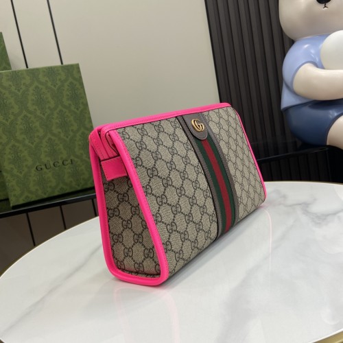 Gucci Womens Mens Unisex Bags Wallets Clutch Luxury Brand GG Supreme Ophidia Toiletry Case with Original Box Whatsapp【+1-3239614486】