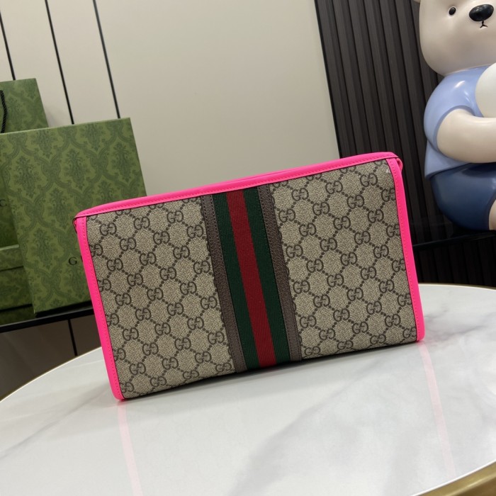 Gucci Womens Mens Unisex Bags Wallets Clutch Luxury Brand GG Supreme Ophidia Toiletry Case with Original Box Whatsapp【+1-3239614486】