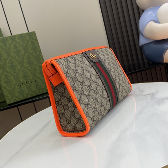 Gucci Womens Mens Unisex Bags Wallets Clutch Luxury Brand GG Supreme Ophidia Toiletry Case with Original Box Whatsapp【+1-3239614486】