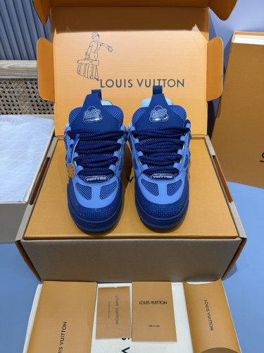 Louis Vuitton Mens Shoes Fashion Sneakers Design Luxury Brand LV TRAINER SNEAKER Mix of materials with Original Box 1AB9XJ Whatsapp 【+1-3239614486】