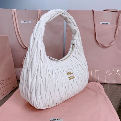 MiuMiu Womens Fashion Handbags Shoulder Bag Leather Luxury Brand Miu Miu Wander Matelasse Nappa Leather Hobo Bag Whatsapp 【+1-3239614486】