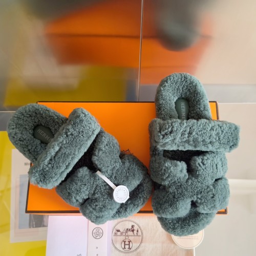 Hermes Womens Mens Unisex Shoes Winter Wool Extra Slippers Sandals Casual Fashion Sandals Luxury Brand with Original Box Whatsapp【+1-3239614486】