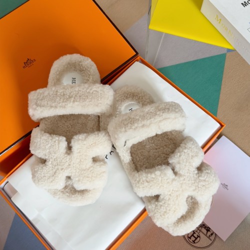 Hermes Womens Mens Unisex Shoes Winter Wool Extra Slippers Sandals Casual Fashion Sandals Luxury Brand with Original Box Whatsapp【+1-3239614486】