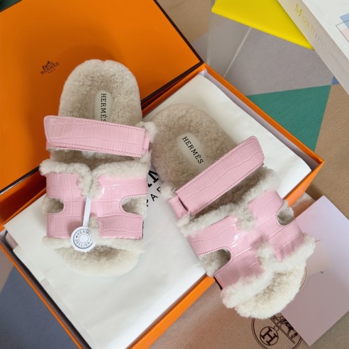 Hermes Womens Mens Unisex Shoes Winter Wool Extra Slippers Sandals Casual Fashion Sandals Luxury Brand with Original Box Whatsapp【+1-3239614486】