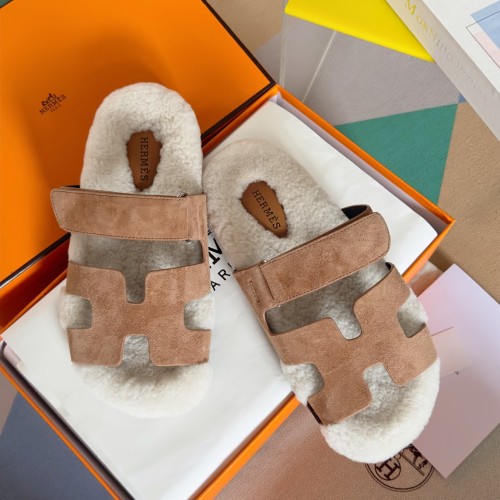 Hermes Womens Mens Unisex Shoes Winter Wool Extra Slippers Sandals Casual Fashion Sandals Luxury Brand with Original Box Whatsapp【+1-3239614486】