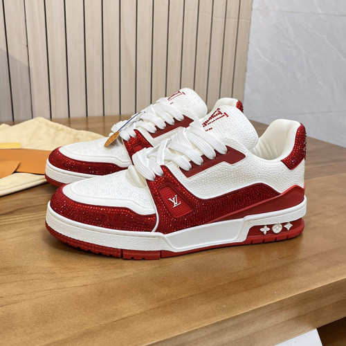 Louis Vuitton Mens Shoes Fashion Sneakers Design Luxury Brand LV TRAINER SNEAKER 1ABLVV Mix of materials with Original Box 1ABLUR Whatsapp 【+1-3239614486】