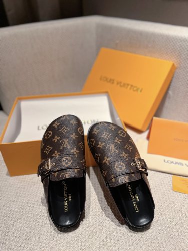 Louis Vuitton Womens Shoes Loafer Luxury Brand LV Cosy Flat Comfort Clogs with Original Box whatsapp【+1-3239614486】