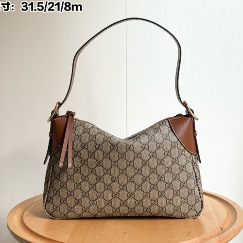 Gucci Womens Bags Shoulder Handbag Luxury Brand GG Emblem medium shoulder bag in beige and Dark Brown Handbag,Shoulder Bag Handbags whatsapp【+1-3239614486】