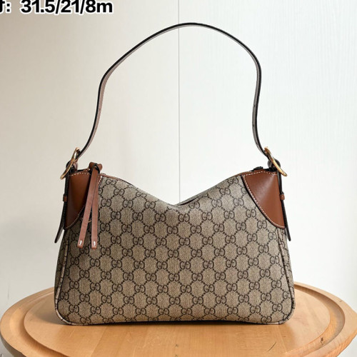 Gucci Womens Bags Shoulder Handbag Luxury Brand GG Emblem medium shoulder bag in beige and Dark Brown Handbag,Shoulder Bag Handbags whatsapp【+1-3239614486】