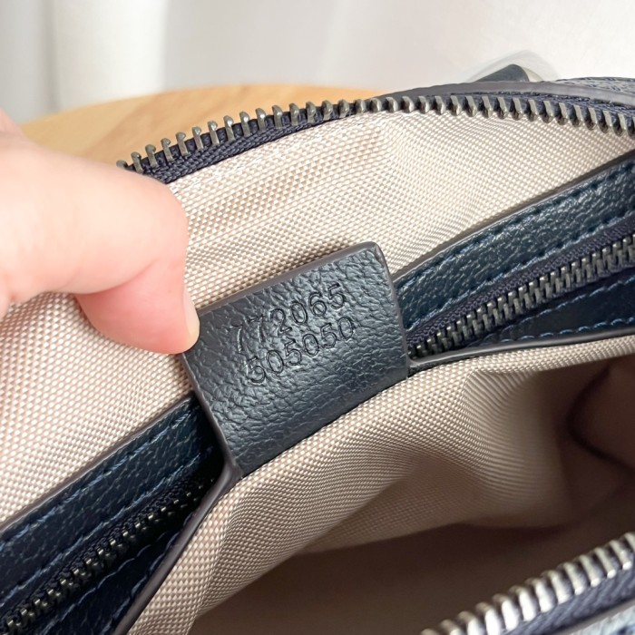 Gucci Mens Womens Bags Handbags Keepall Design Luxury Brand Ophidia medium top handle bag in blue and beige canvas 772065 96IWN 4076 without Original Box