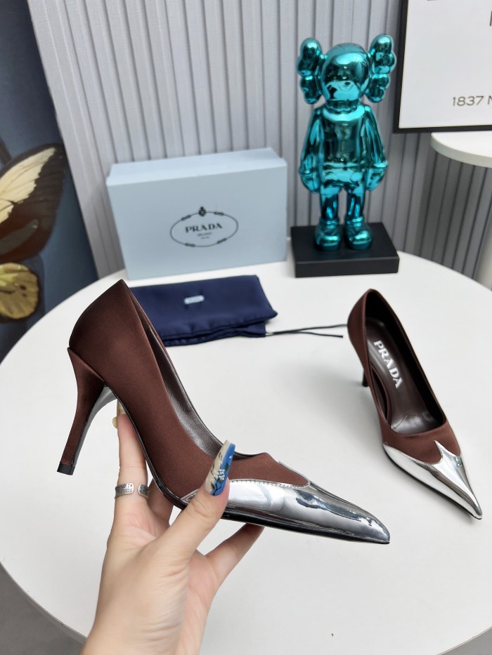 Prada Womens Shoes Sandals Casual Luxury Brand Pumps 8cm Heel with Original Box Whatsapp【+1-3239614486】