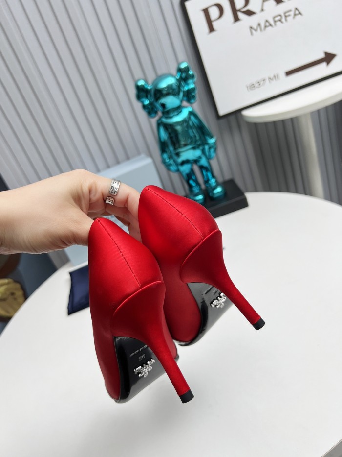 Prada Womens Shoes Sandals Casual Luxury Brand Pumps 8cm Heel with Original Box Whatsapp【+1-3239614486】