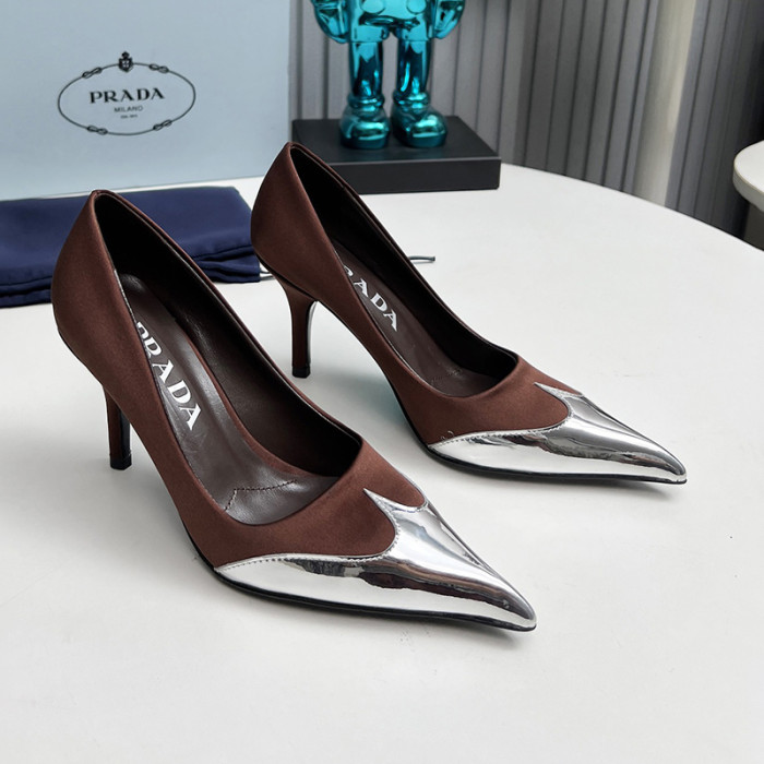 Prada Womens Shoes Sandals Casual Luxury Brand Pumps 8cm Heel with Original Box Whatsapp【+1-3239614486】