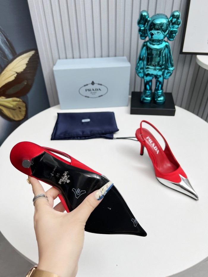 Prada Womens Shoes Sandals Casual Luxury Brand Pumps 8cm Heel with Original Box Whatsapp【+1-3239614486】