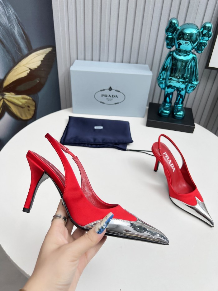Prada Womens Shoes Sandals Casual Luxury Brand Pumps 8cm Heel with Original Box Whatsapp【+1-3239614486】