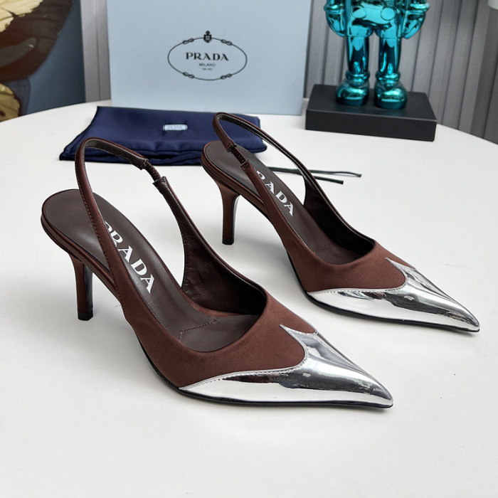 Prada Womens Shoes Sandals Casual Luxury Brand Pumps 8cm Heel with Original Box Whatsapp【+1-3239614486】