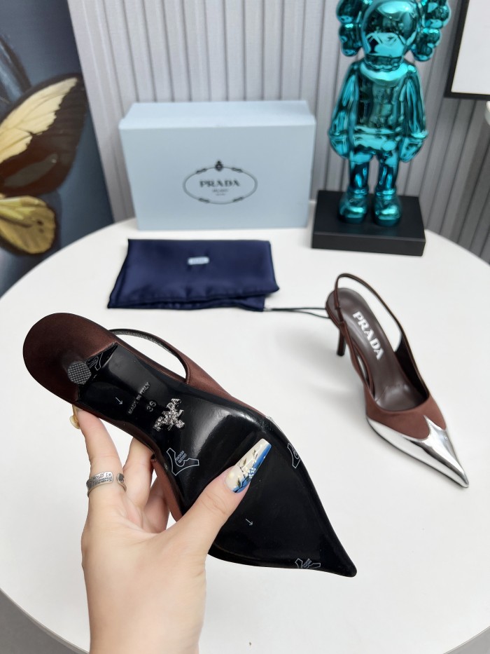 Prada Womens Shoes Sandals Casual Luxury Brand Pumps 8cm Heel with Original Box Whatsapp【+1-3239614486】