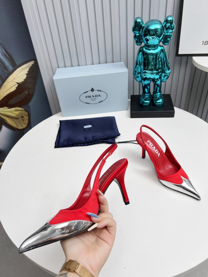 Prada Womens Shoes Sandals Casual Luxury Brand Pumps 8cm Heel with Original Box Whatsapp【+1-3239614486】