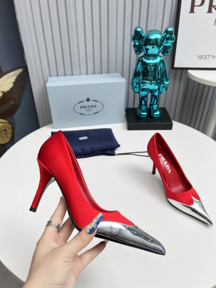 Prada Womens Shoes Sandals Casual Luxury Brand Pumps 8cm Heel with Original Box Whatsapp【+1-3239614486】