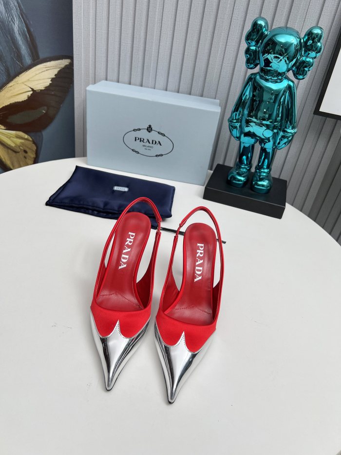 Prada Womens Shoes Sandals Casual Luxury Brand Pumps 8cm Heel with Original Box Whatsapp【+1-3239614486】