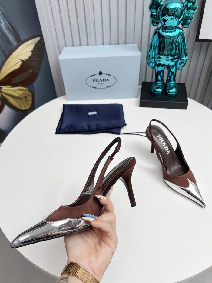 Prada Womens Shoes Sandals Casual Luxury Brand Pumps 8cm Heel with Original Box Whatsapp【+1-3239614486】