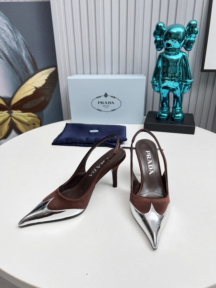 Prada Womens Shoes Sandals Casual Luxury Brand Pumps 8cm Heel with Original Box Whatsapp【+1-3239614486】