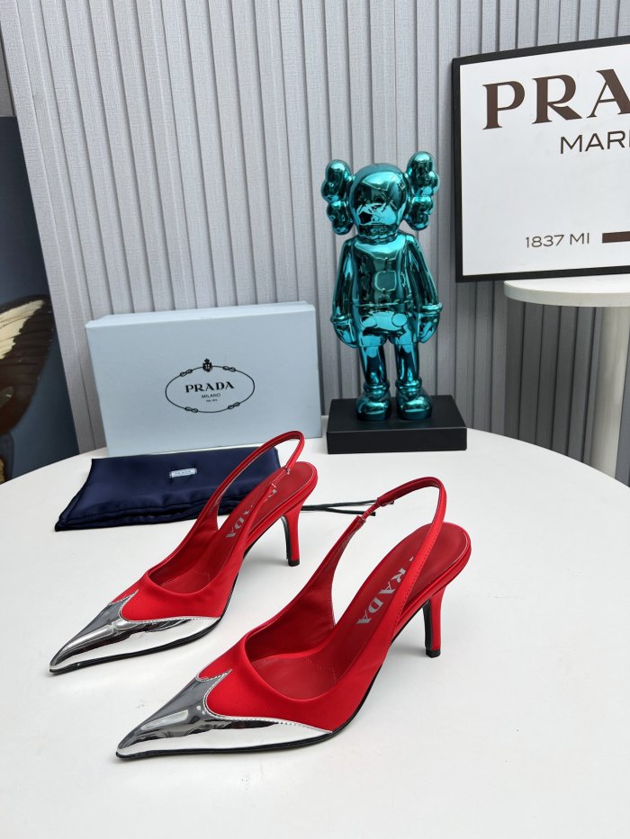 Prada Womens Shoes Sandals Casual Luxury Brand Pumps 8cm Heel with Original Box Whatsapp【+1-3239614486】
