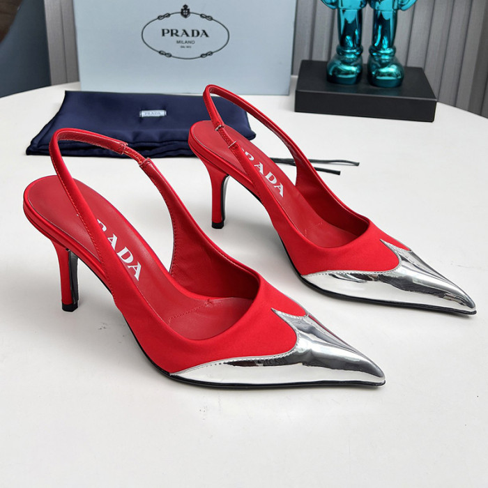 Prada Womens Shoes Sandals Casual Luxury Brand Pumps 8cm Heel with Original Box Whatsapp【+1-3239614486】