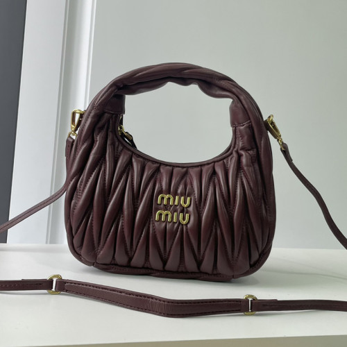 MiuMiu Womens Fashion Handbags Matelassé Shoulder Bag Leather Luxury Brand Miu Miu Wander Matelasse Nappa Leather Hobo Bag Whatsapp 【+1-3239614486】