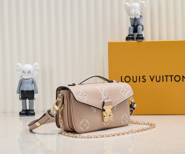 Louis Vuitton Womens Bags Crossbody Bag Luxury Brand Louis Vuitton Pochette Métis East West Monogram Empreinte Leather M14208 with Original Box Whatsapp【+1-3239614486】