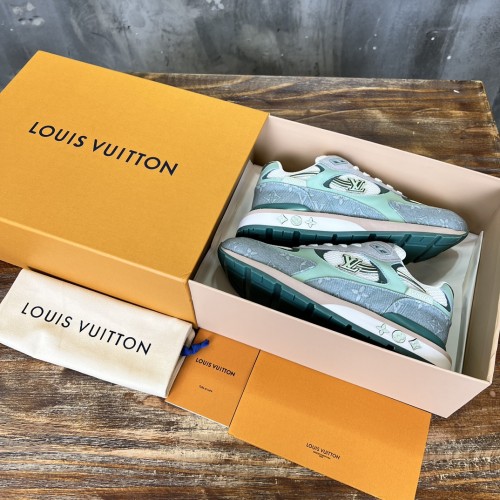 Louis Vuitton Men Shoes Sports RUN AWAY SNEAKER Running Design Luxury Brand with Original Box Mesh and suede calf leather 1A9J0M whatsapp 【+1-3239614486】