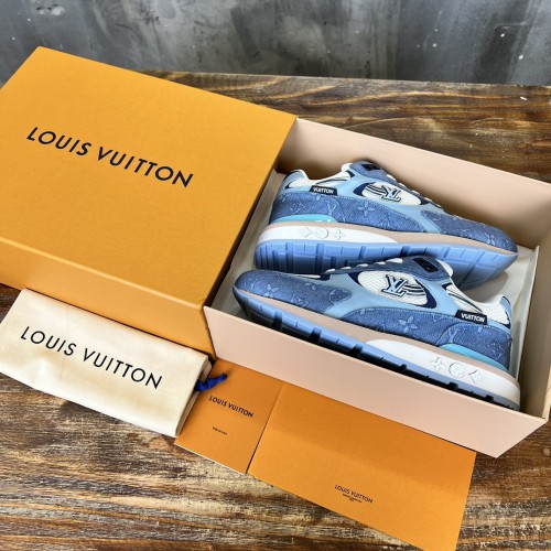 Louis Vuitton Men Shoes Sports RUN AWAY SNEAKER Running Design Luxury Brand with Original Box Mesh and suede calf leather 1A9J0M whatsapp 【+1-3239614486】